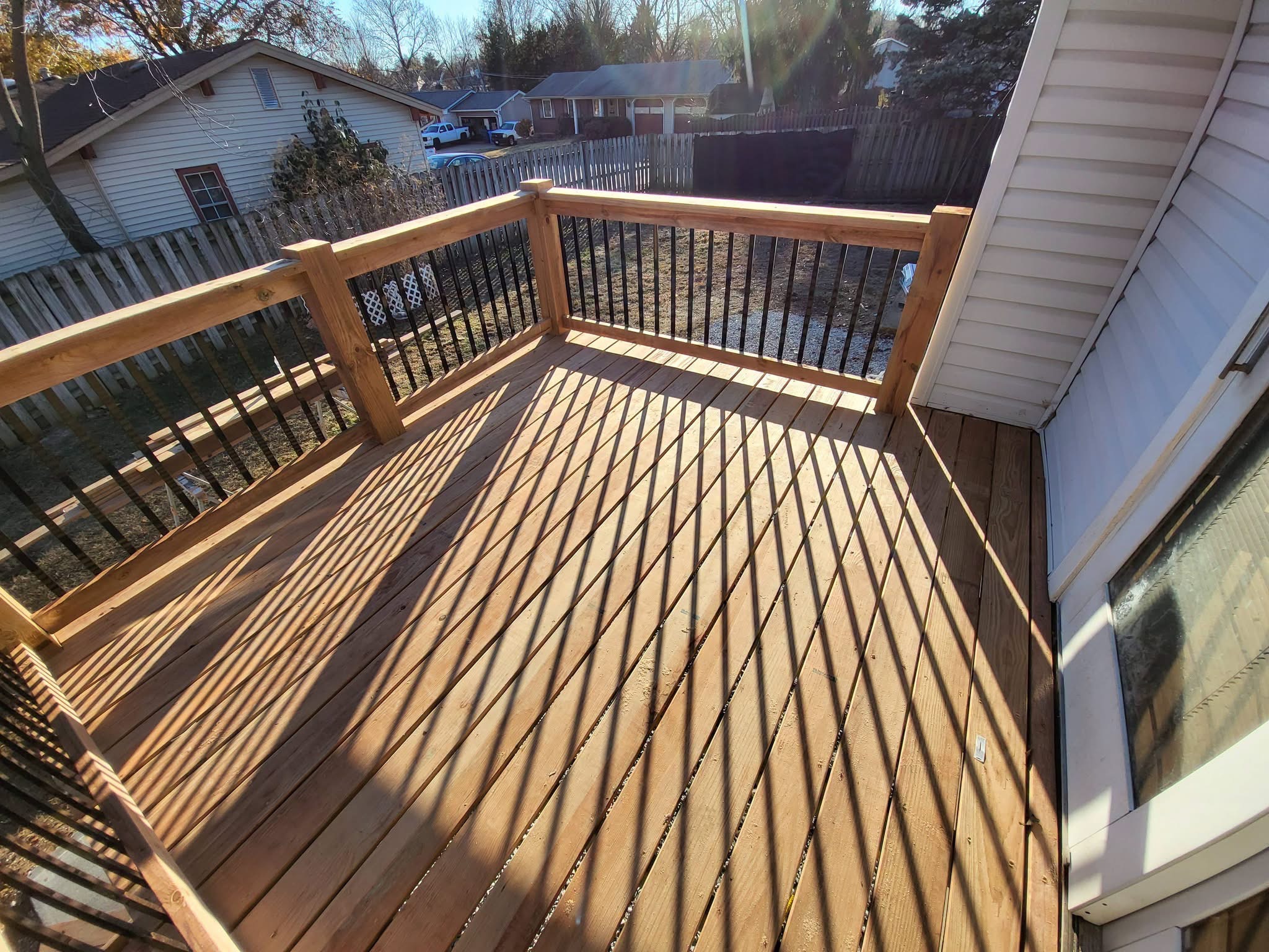 Completed custom deck project by Shipley's Helping Hand